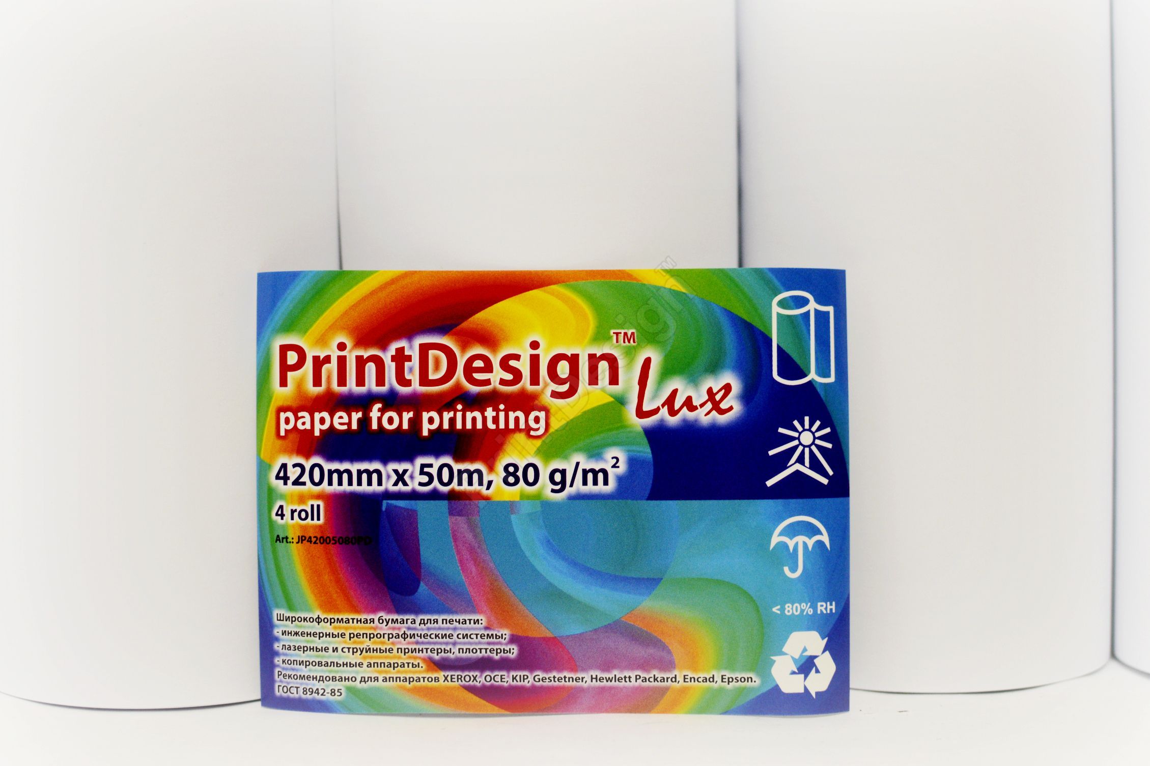 Бумага для плоттеров Папір рулонний PrintDesign Lux 420x50,80г (Україна)