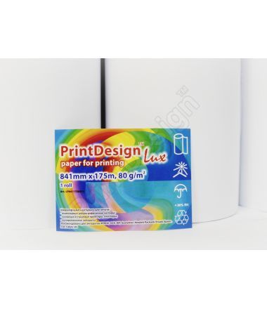 Бумага для инженерных машин Папір рулонний PrintDesign Lux 841x175,80г (Україна)