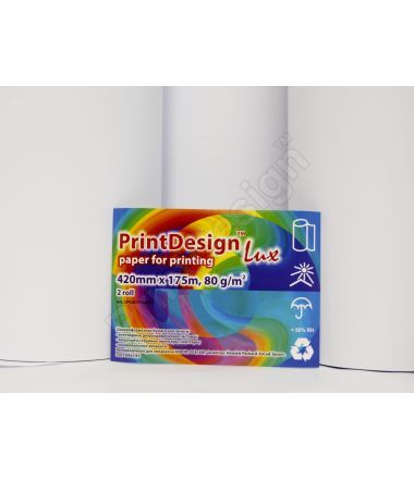 Бумага для инженерных машин Папір рулонний PrintDesign Lux 420x175,80г (Україна)
